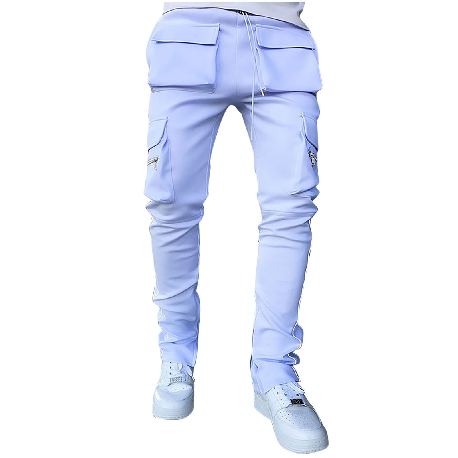 JUUYY Men's Multi Pocket Cargo Pants Punk Rock Street Harem