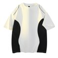 thumbnail image 1 of JUUYY Men's Oversized T Shirts Color Contrast Short Sleeve Tees Loose Fit Baggy Shirts Crew Neck Tshirt Tops White XXL, 1 of 3