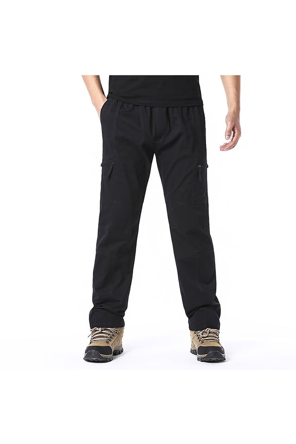Men's Pants Linen Pants Fashionable Sports Pants Jogging Pants Lightweight Hiking Work Solid Color Pants Black XXXXL