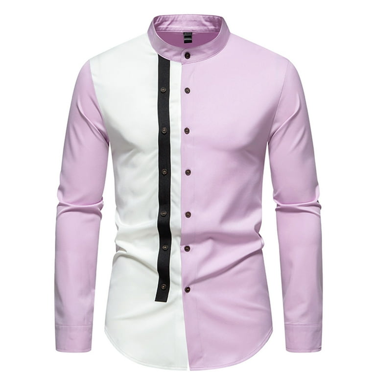 Solid Color Buttons Patchwork Contrast Mandarin Collar Outerwear Solid Color Buttons Patchwork Contrast Mandarin Collar Outerwear