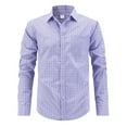 thumbnail image 1 of JUUYY Men's Plaid Button Down Shirts Regular Fit Long Sleeve Dress Shirts Lapel Collar Business Office Shirts with Pocket Purple XXXL, 1 of 5