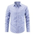 thumbnail image 1 of JUUYY Men's Plaid Button Down Shirts Regular Fit Long Sleeve Dress Shirts Lapel Collar Business Office Shirts with Pocket Sky Blue S, 1 of 5