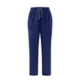 thumbnail image 1 of JUUYY Men's Pull-On Pants with Multi-Pockets Elastic Waist Drawstring Straight Leg Pants Scrub Pants Nursing Uniform Work Bottoms Dark Blue XS, 1 of 7