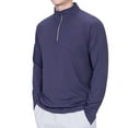 thumbnail image 1 of JUUYY Men's Quarter Zip Pullover Lightweight Long Sleeve Hiking Athletic Sweatshirts Performance Mock Neck 3/4 Zip Sweatshirt Purple XXXL, 1 of 9