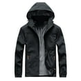 JUUYY Men's Rain Jacket Waterproof with Hooded Hiking Coat Lightweight