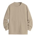thumbnail image 1 of JUUYY Men's Relaxed Fit Cable Ribbed Pullover Oversize Vintage Sweaters Unisex Crewneck Knitted Tops Knitted Sweater Loose Khaki XXXL, 1 of 5