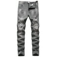 thumbnail image 1 of JUUYY Men's Ripped Slim Fit Straight Leg Jean Denim Pant Gray 32, 1 of 9