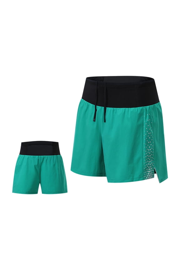 Men's Running Shorts Drawstring Liner Elastic Waist Pockets Shorts Lightweight Breathable Gym Athletic Performance Shorts Green XXL