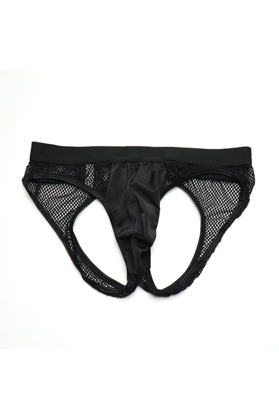 Men's See Through Mesh Jockstrap Underwear Jock Strap Backless Underpants Black Free Size