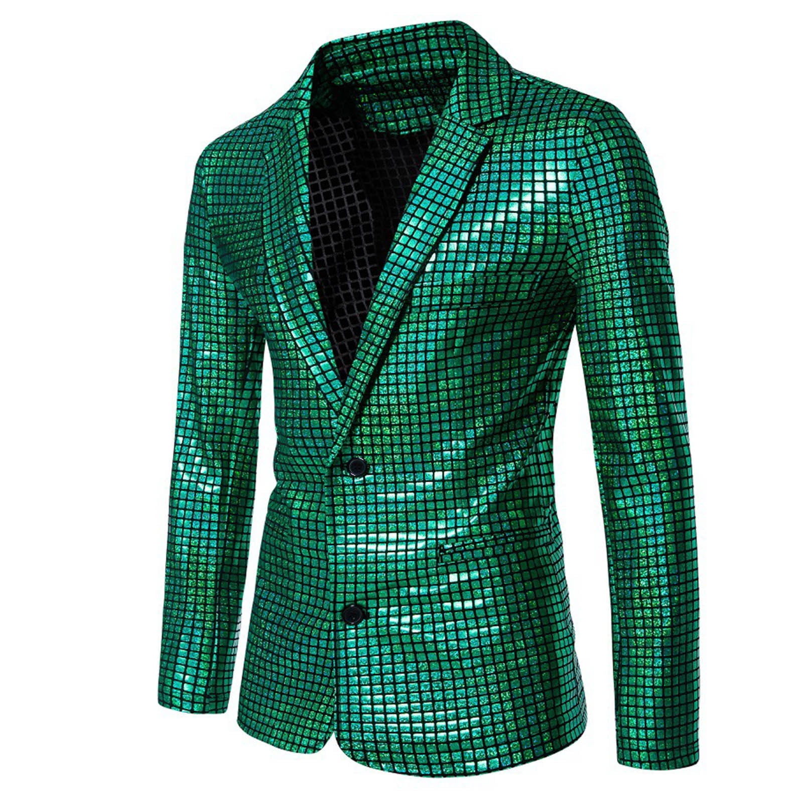 Men's Hooded Sequin Jacket Carnival Costume 70s 80s Disco - View #12