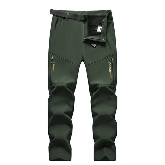 JUUYY Men's Ski Snow Pants Straight-Leg Waterproof Softshell Snowboard Outdoor Hiking Sweatpants withPockets Army Green XXXXXXL
