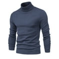 thumbnail image 1 of JUUYY Men's Slim Fit Mock Turtleneck Pullover Sweater Casual Basic Knitted Solid Color Thermal Sweaters Dark Gray M, 1 of 4