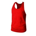 thumbnail image 1 of JUUYY Men's Solid Basic Tank Top Cotton Sleeveless Muscle Cut Off T Shirts Gym Workout Tank Tops Summer Beach Tanks Red L, 1 of 6