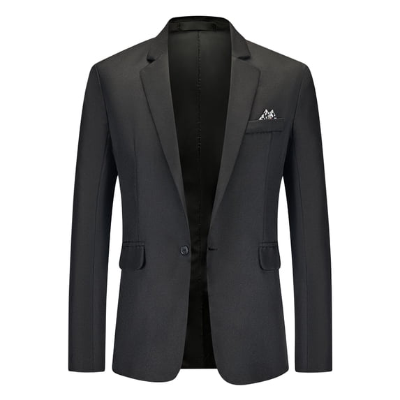 JUUYY Men's Solid Color Blazer Jacket Lightweight Casual Sport Coat Classic Button Stretch Blazer Suit Jacket Sport Coat Black XL