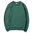 thumbnail image 1 of JUUYY Men 's Solid Color Crewneck Sweatshirts Casual Long Sleeve Pullover Moisture Wicking Athletic Workout Sweat Shirts Army Green S, 1 of 3