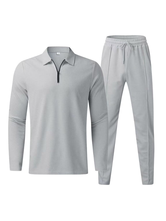 Men's Solid Color Kingsire Matching Set Kingsire Leisure Set Rimano Leisure Set Two Piece Outfits Sets Gray L