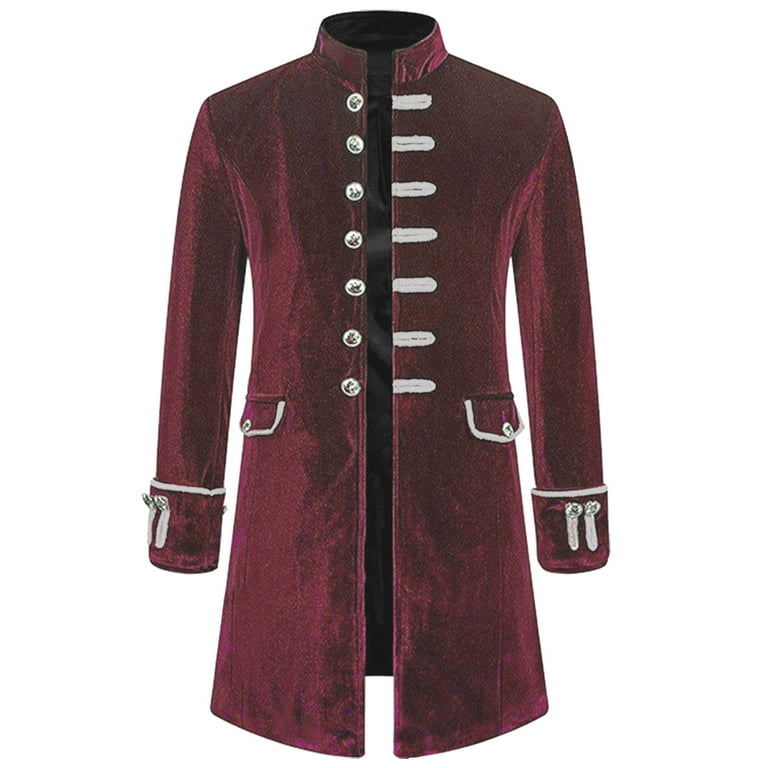 Mens velvet goth steampunk victorian frock coat sales