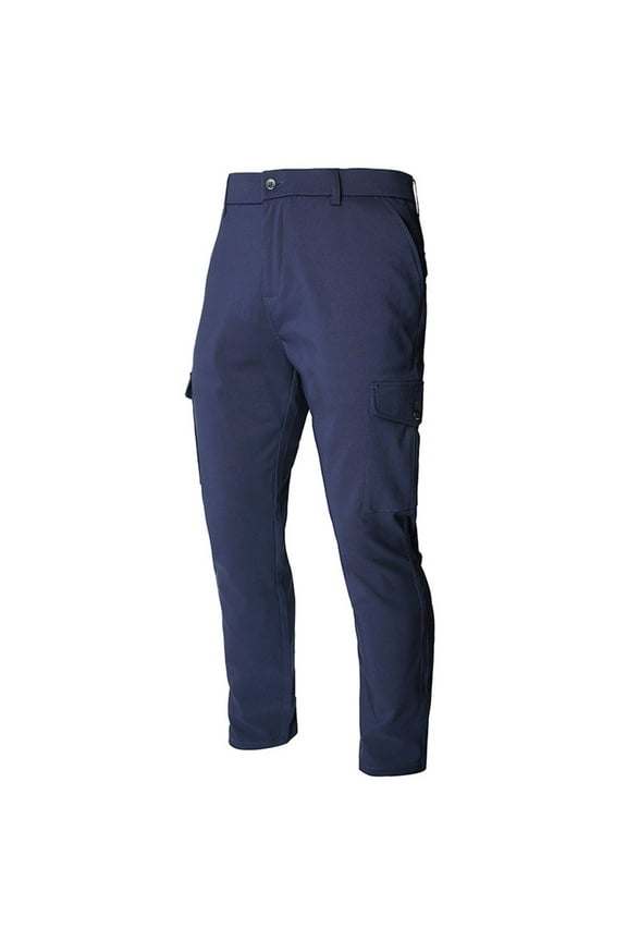 Men's Stretch Skinny Flat-Front Fashion Style Comfy Solid Color Casual Slim Fit Business Dress Chinos Pants Navy XL