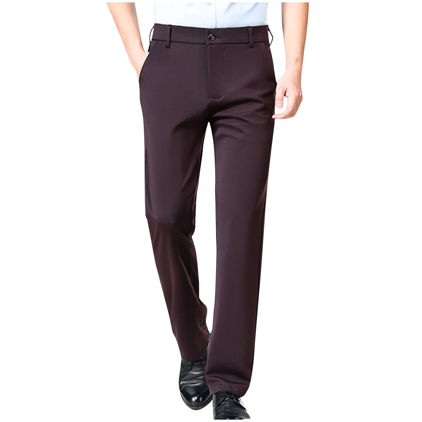 Men's Tan  2 Button Wool Classic Fit Suit Flat Front Pants main image 1