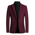 thumbnail image 1 of JUUYY Men's Suits Wool Blend Blazer Jacket Solid Color Lightweight Herringbone Tweed Blazer Two Button Casual Sport Suit Coat Wine XXXXL, 1 of 2