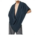 thumbnail image 1 of JUUYY Men's Summer Casual Fashion Solid Color Irregular Sleeveless Cape Vest Turn Down Collar Pocket Loose Comfortable Tank Tops Dark Blue XXXL, 1 of 6
