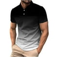 thumbnail image 1 of JUUYY Men's Summer Knit Wavy Textured Solid Casual Golf Shirts Solid Color Lapel Button Up Short Sleeved Top Dark Gray S, 1 of 6