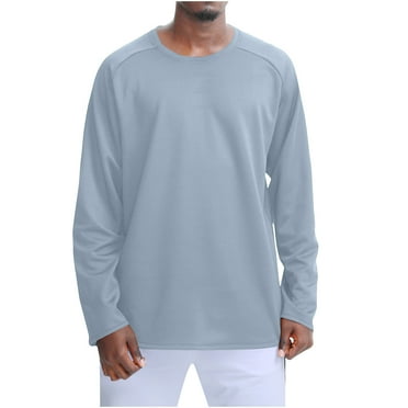 JUUYY Men's Sun Protection Swimming Shirts UPF 50  Long Raglan Sleeve Outdoor Fishing Running Quick Dry in Solid Color Gray XL