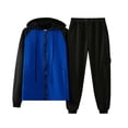 thumbnail image 1 of JUUYY Men's Sweatsuits Sets Athletic Tracksuits 2 Piece Sport Outfits Long Sleeve Sweatshirt Jogging Color Block Sweatpants Blue M, 1 of 6