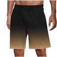 thumbnail image 1 of JUUYY Men's Swim Trunks Quick Dry Bathing Suit Elastic Waist Gradient Printed Swimming Board Shorts Beach Swimwear with Pockets Khaki L, 1 of 5