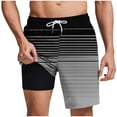 thumbnail image 1 of JUUYY Men's Swim Trunks with Compression Liner Lightweight Quick Dry Bathing Suit Elastic Waist Drawstring Loose Casual Beach Shorts Dark Gray L, 1 of 6