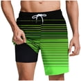 thumbnail image 1 of JUUYY Men's Swim Trunks with Compression Liner Lightweight Quick Dry Bathing Suit Elastic Waist Drawstring Loose Casual Beach Shorts Green XL, 1 of 6