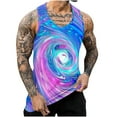thumbnail image 1 of JUUYY Men's Tie Dye Tank Top - Beach Tank Tops for Men - Sleeveless Summer Tops - Mens Athletic Gym T-Shirts Multicolor#1 S, 1 of 5
