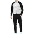 thumbnail image 1 of JUUYY Men's Track Suits 2 Piece Outfits Sets Full Zip Athletic Tracksuits Casual Jogging Color Block Sweatsuits White XXL, 1 of 9