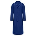 thumbnail image 1 of JUUYY Men's Trench Coat Casual Single Breasted Long Jacket Lightweight Cotton Solid Color Fashion Overcoat Blue XL, 1 of 3