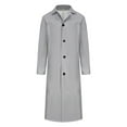 thumbnail image 1 of JUUYY Men's Trench Coat Casual Single Breasted Long Jacket Lightweight Cotton Solid Color Fashion Overcoat Gray XXXXL, 1 of 6