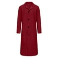 thumbnail image 1 of JUUYY Men's Trench Coat Casual Single Breasted Long Jacket Lightweight Cotton Solid Color Fashion Overcoat Wine L, 1 of 3