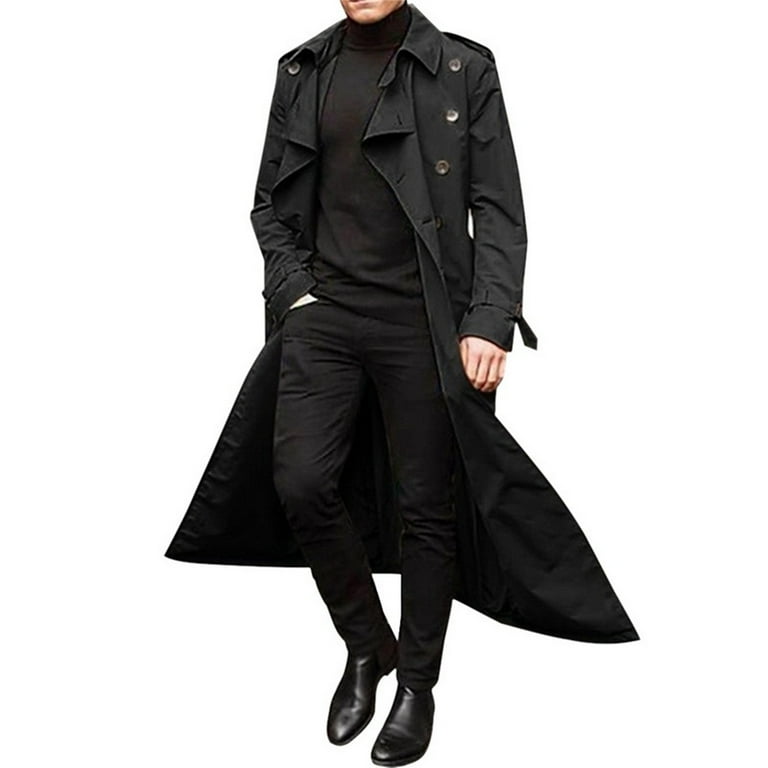 肌触りがいい JUUYY Breasted Double Lapel fit Slim Coat Trench Men's ジャケット・アウター
