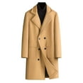 thumbnail image 1 of JUUYY Men's Trench Cotton Blend Peacoat Casual Long Dress Coat with Double Breasted Notch Lapel Solid Color Coat Khaki XXXL, 1 of 9
