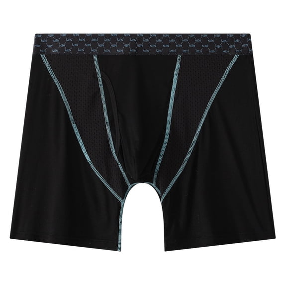JUUYY Men's Trunks Boxer Briefs Mesh Breathable Sports Underwear,Anti-Chafing,Moisture-Wicking Odor Control Black XXL