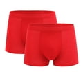 thumbnail image 1 of JUUYY Men's Underwear Boxer Briefs 2 Pack, Comfort Soft Boxer Brief for Men, Moisture-Wicking Breathable, Multipack Red XXXXL, 1 of 4
