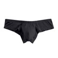 thumbnail image 1 of JUUYY Men's Underwear Bulge Pouch Ice Silk Underpants Low Rise Trunks Short Leg Boxer Briefs Black M, 1 of 3