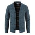 thumbnail image 1 of JUUYY Men's V Neck Sweaters Cardigan Long Sleeve Button Up Sweater Business Casual Stretch Knitted Slim Fit Thick Cardigan with Pockets Navy M, 1 of 5