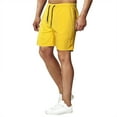 thumbnail image 1 of JUUYY Men's Versatile Quick Dry Solid Color Five-point Beach Sports Fitness Shorts Yellow M, 1 of 4