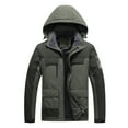 thumbnail image 1 of JUUYY Men's Waterproof Ski Jacket Winter Snow Coat Mountain Windbreaker Warm Hooded Rain Coat Jacket with Pockets Army Green XL, 1 of 2