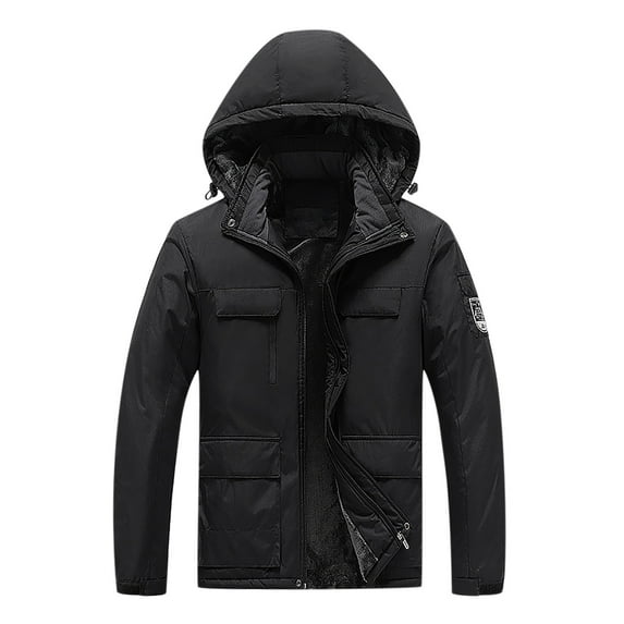 JUUYY Men's Waterproof Ski Jacket Winter Snow Coat Mountain Windbreaker m Hooded Rain Coat Jacket with Pockets Black XL