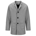 thumbnail image 1 of JUUYY Men's Winter Coat Trench Overcoat Wool Blend Casual Single Breasted Outwear Mid-Long Cotton Pea Top Jacket Gray S, 1 of 5