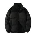 thumbnail image 1 of JUUYY Men's Winter Jackets Puffer Jacket Cotton Fleece Quited Jacket Zip Up Down Jacket Girls Boys Solid Color Sports Jacket Black L, 1 of 7