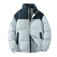thumbnail image 1 of JUUYY Men's Winter Jackets Puffer Jacket Cotton Fleece Quited Jacket Zip Up Down Jacket Girls Boys Solid Color Sports Jacket Navy XXL, 1 of 7