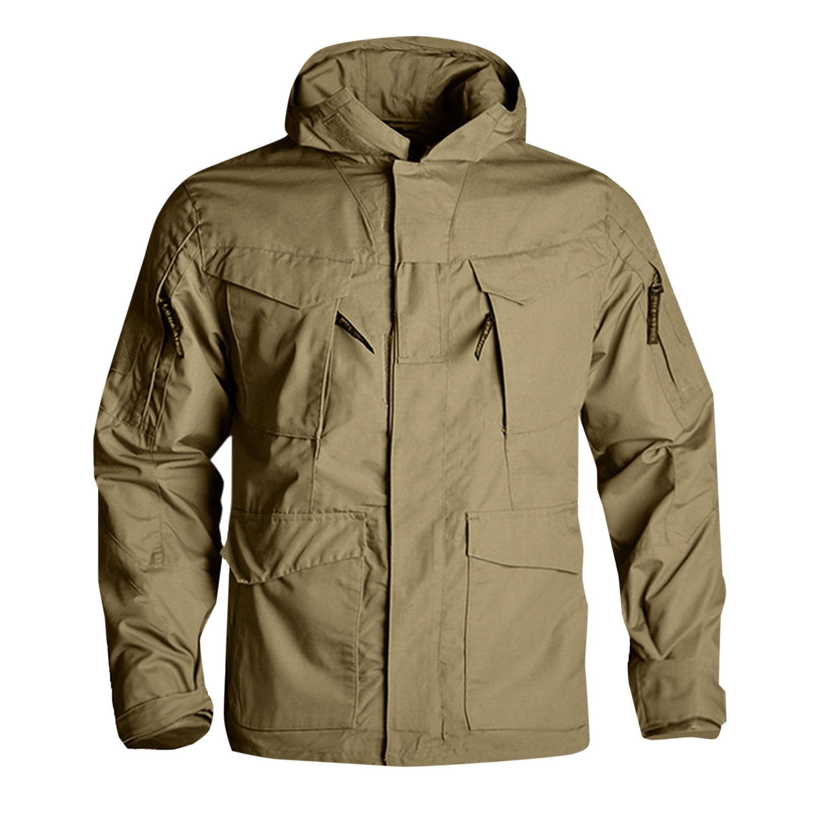 JUUYY Men s Work Jacket Windproof Warm Multi Pocket Long Sleeve Convenient to Carry Tools Suitable for Use in Outdoor Field Work Brown L Walmart