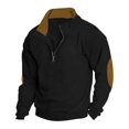 JUUYY Men's Work jacket Quarter Zip Sweater Fleece Button Down Long